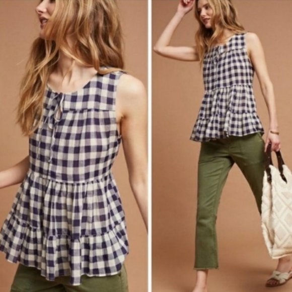 Joe Fresh Checkered Black / White Sleeveless Size MEDIUM - Picture 8 of 8